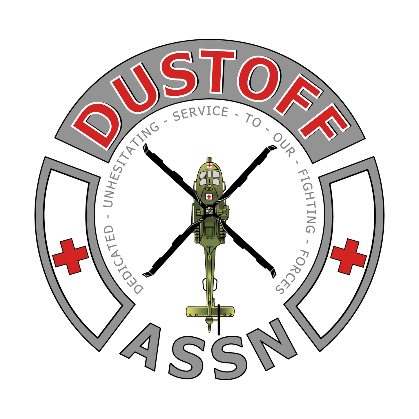 DUSTOFF Assn sticker UH60 - white background