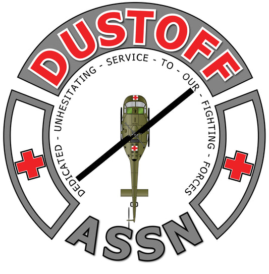 DUSTOFF Assn sticker UH1 - white background